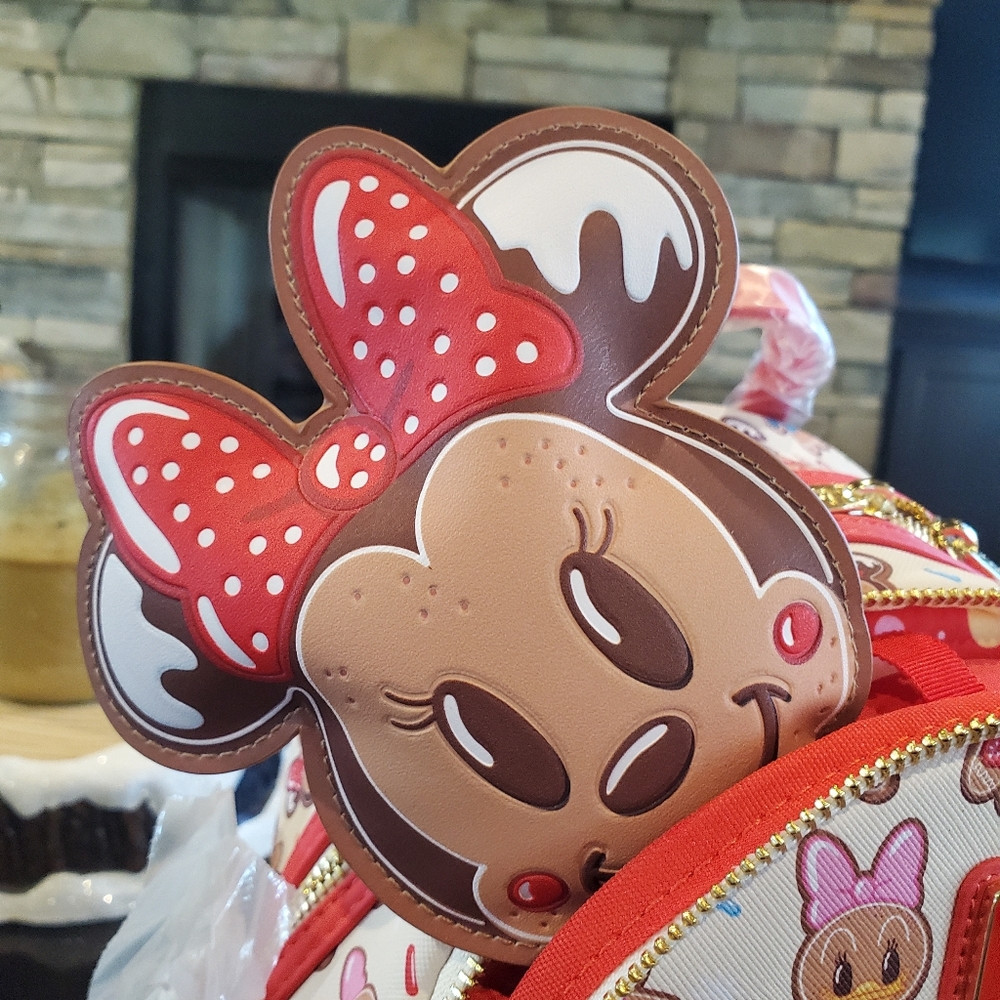 Mickey and Minnie Gingerbread Loungefly Backpack-NWT - Picture 5 of 8